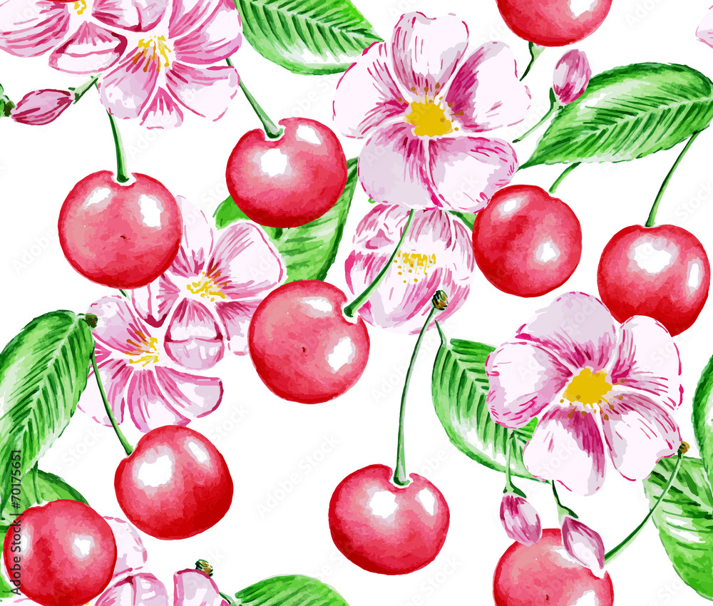 Cherry and Flowers Cherry and Flowers
