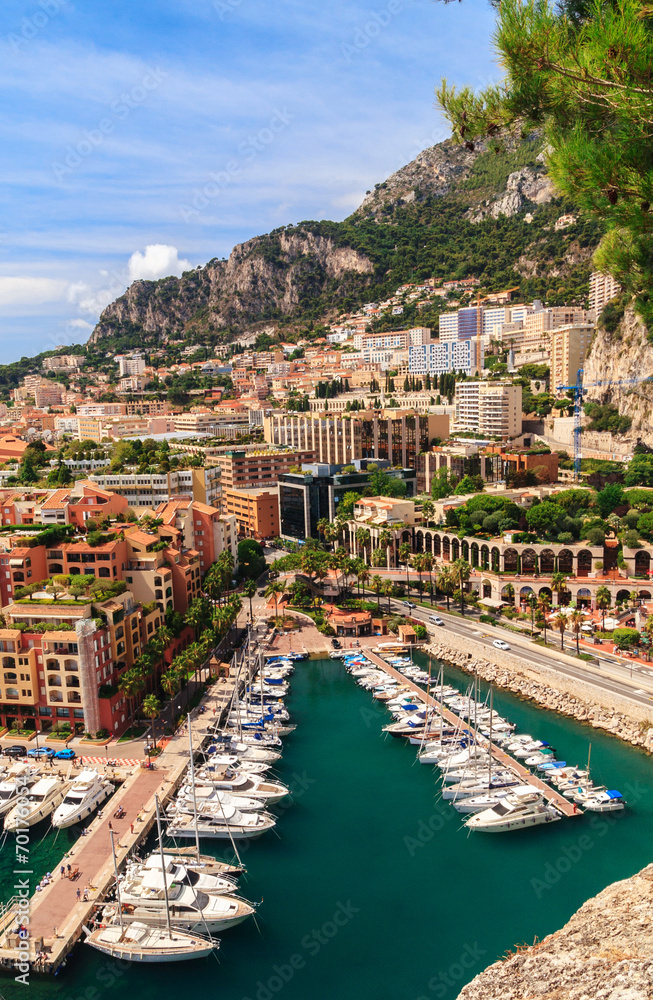 View of  yachts and apartments in harbor of Monaco