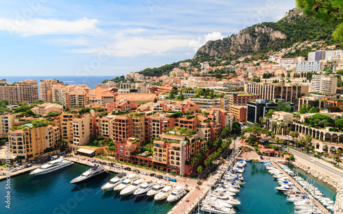 View of yachts and apartments in harbor of Monaco