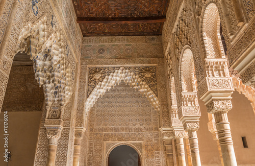 Walls of Alhambra Palace in Granada Spain