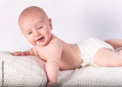 Infant making hilarious face