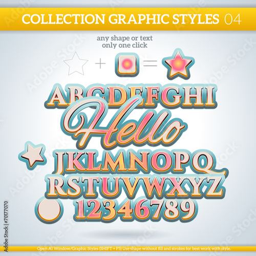 Hello Graphic Styles for Design. use for decor, text, title