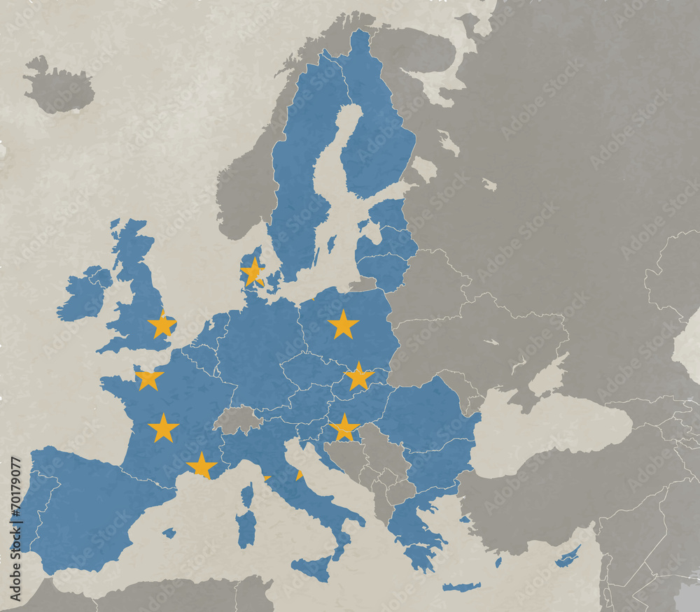Fototapeta premium Map of Europe, vintage style