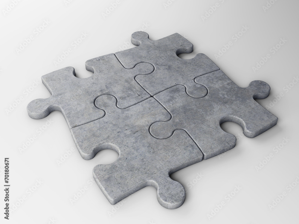 Fototapeta premium four puzzle pieces with clipping path