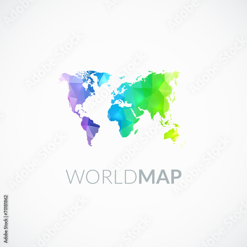 World map of rainbow color