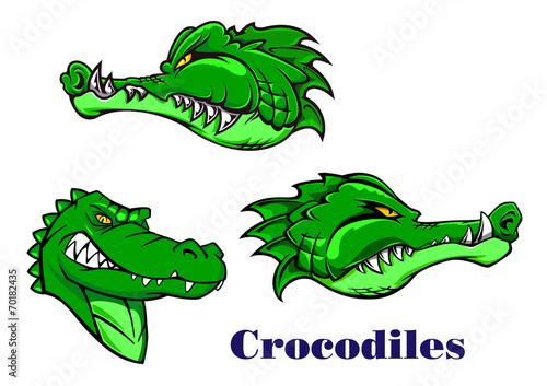 Cartoon crocodile and alligators characters