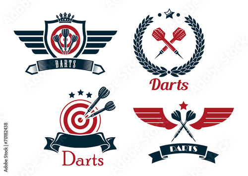 Darts emblems set