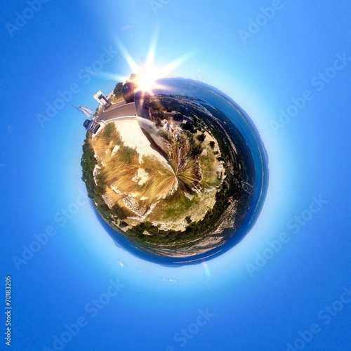 Abstract circular view of Pag island - Croatia photo