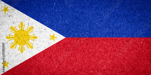 Philippines flag on paper background