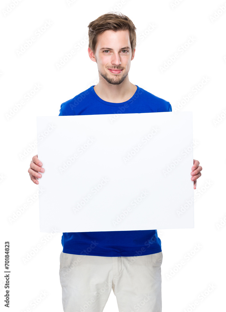 Man hold with blank board Man hold with blank board