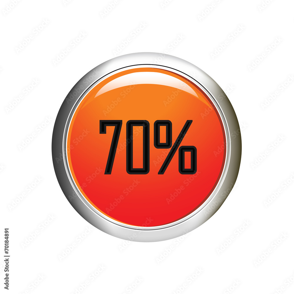 Internet button. 70 percent discount icon on white background. Internet button. 70 percent discount icon on white background.
