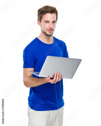 Man use of laptop computer