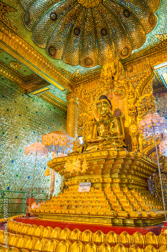 Old Buddha at Bo Ta Tuang Pagoda in Yangon, Myanmar