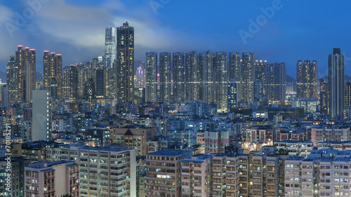Aerial view of Hong Kong City