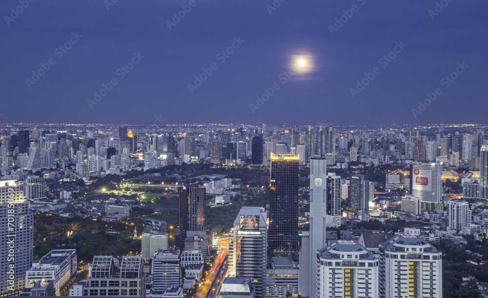 Obraz premium Bangkok city view at sunset