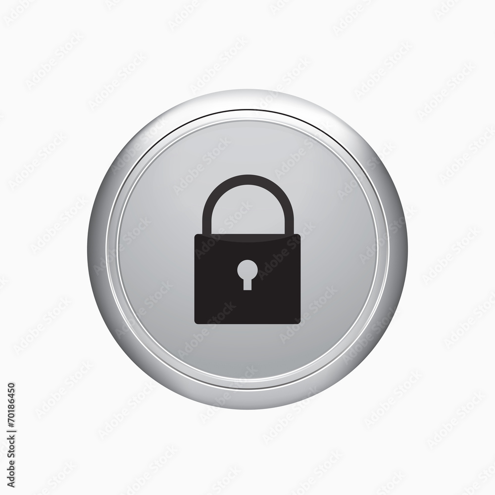 Internet button. Lock icon on white background. Internet button. Lock icon on white background.
