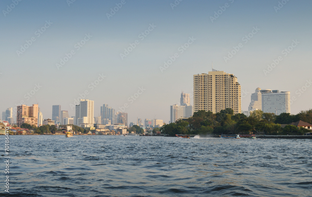 Bangkok cityscape Modern building river side