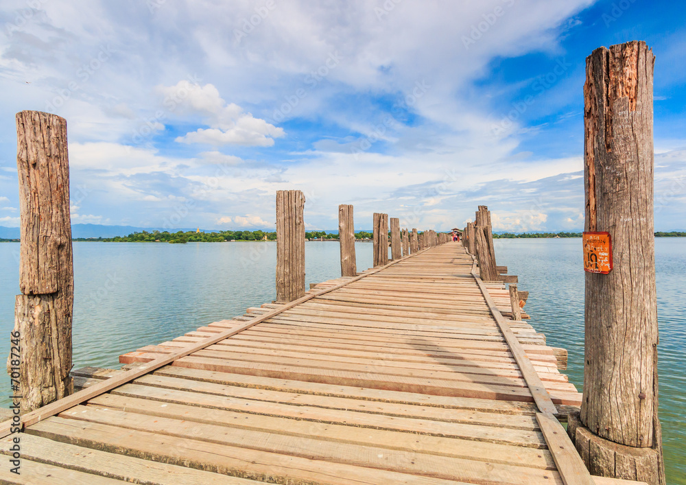 U bein bridge at Taungthaman lake in Amarapura, Myanmar U bein bridge at Taungthaman lake in Amarapura, Myanmar