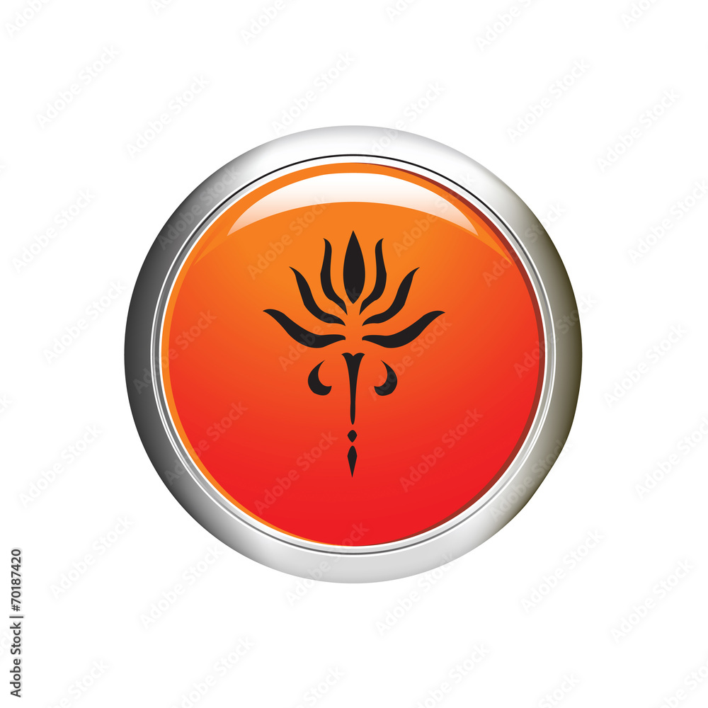 Internet button. flower icon. vector illustration