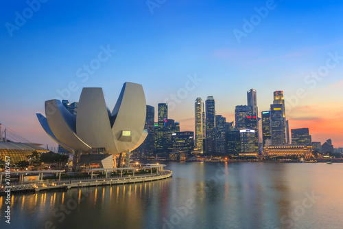Singapore City Skyline view at Marina Bay