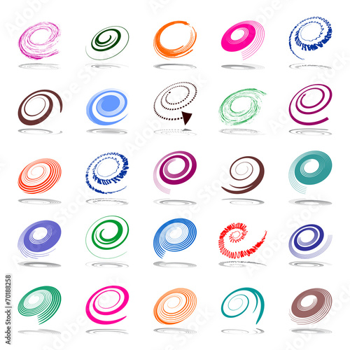 Spiral and rotation design elements.