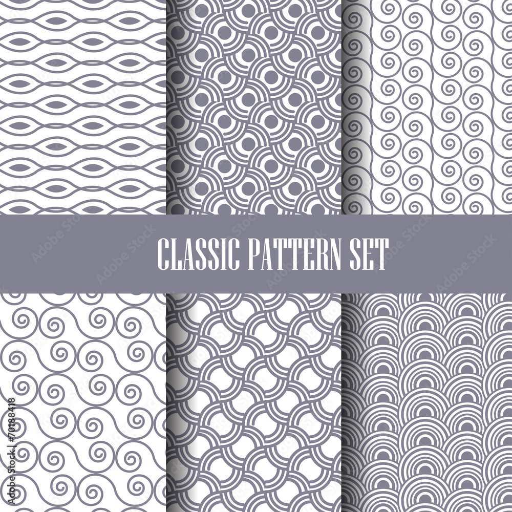 classic seamless pattern set classic seamless pattern set