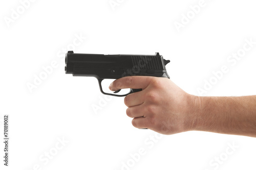 Person holding gun