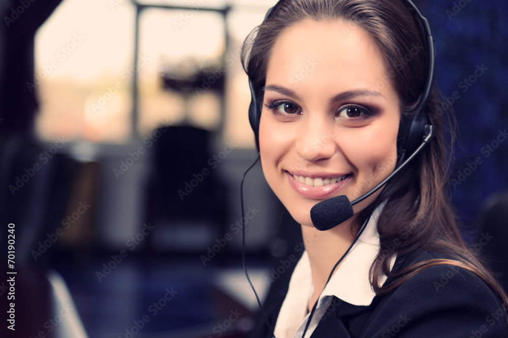 Call center operator at work Call center operator at work