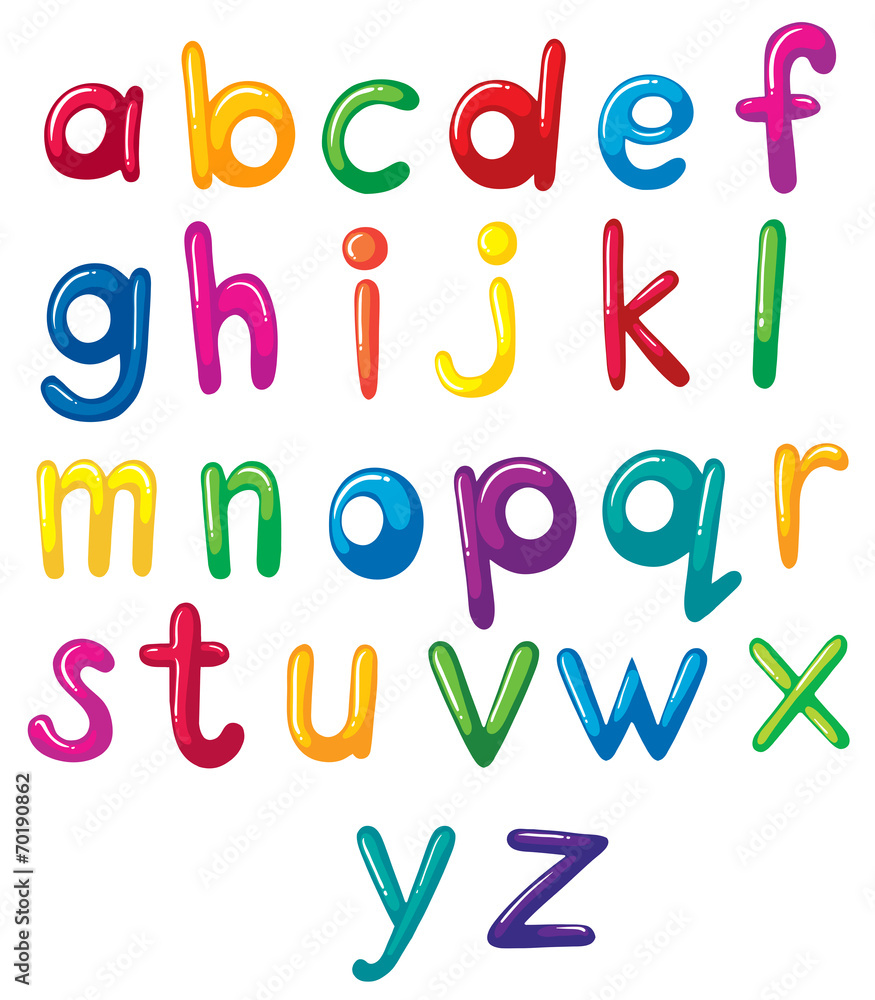 Small letters of the alphabet