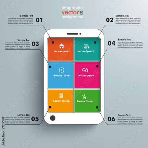 White Smartphone 6 Options Infographic