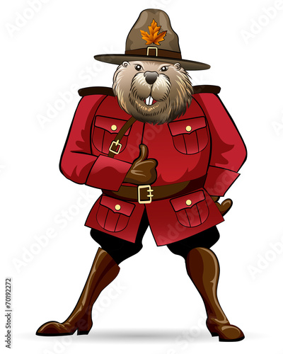 Beaver in canadian ranger suit