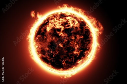 Large fire ball of the sun
