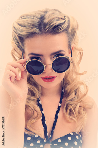 Wallpaper Mural Beautiful glamour girl in retro style Torontodigital.ca