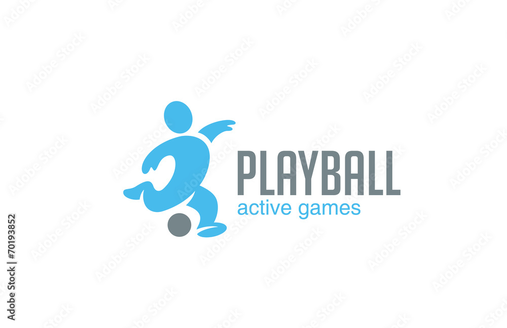 Football Logo Soccer player with ball vector design Football Logo Soccer player with ball vector design