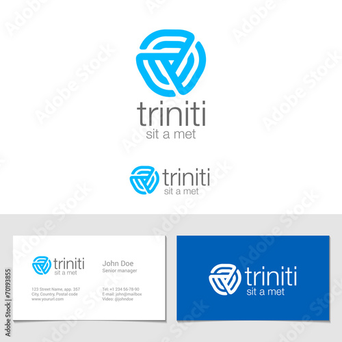 Logo corporate business abstract triple looped infinite