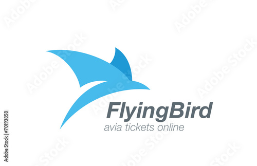 Bird abstract flying logo vector design. Airline ticket