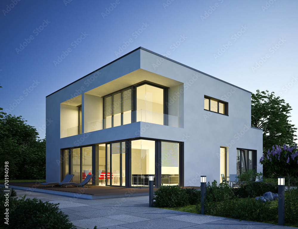 Haus Kubus Abendstimmung Haus Kubus Abendstimmung