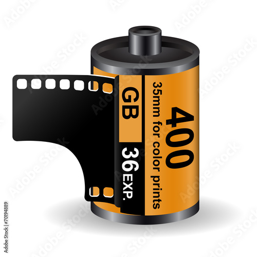 Film roll VECTOR icon isolated on white background.