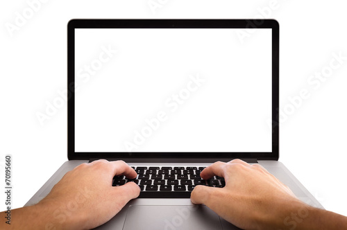 Foto Working on the laptop, photo taken with first person view