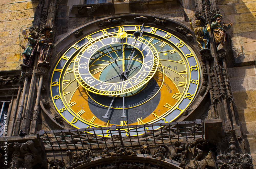 Obraz premium Famous astronomical clock in Prague, Czech Republic