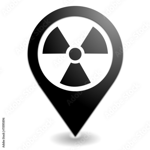 radioactivité sur symbole localisation noir