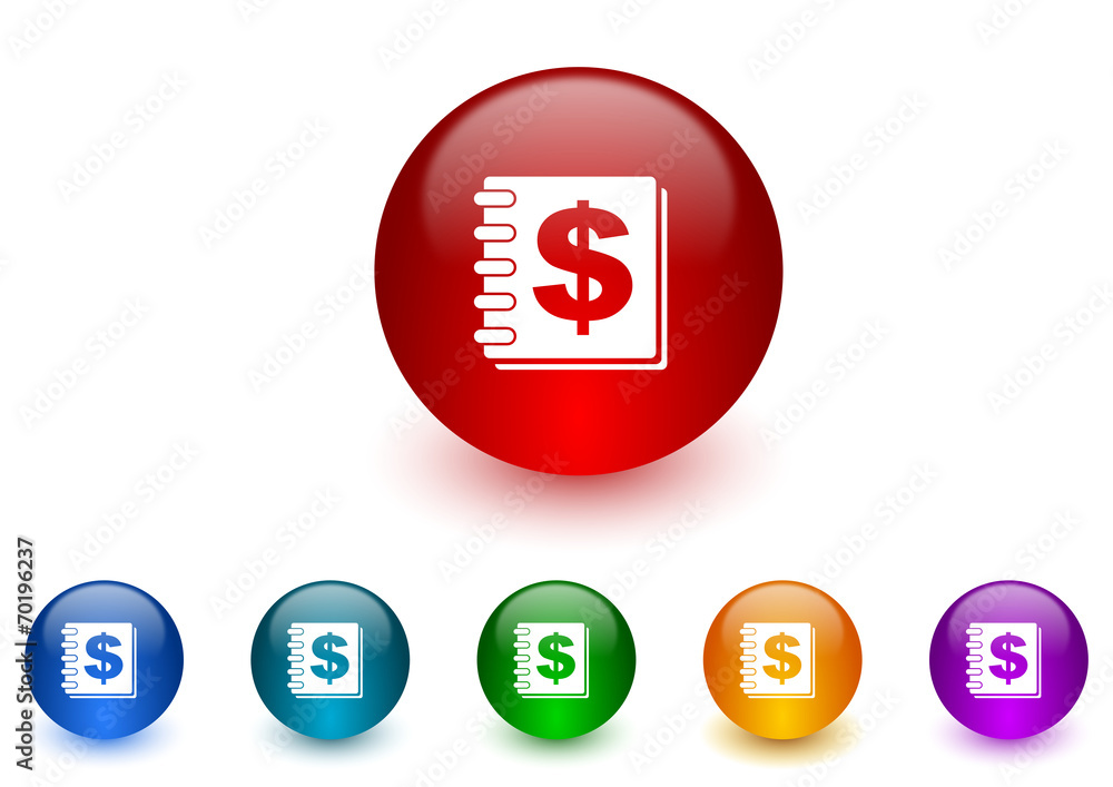 money internet icons colorful set