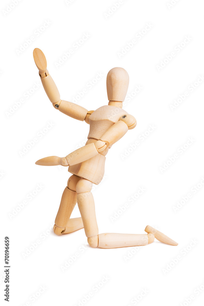 Wooden mannequin isolated on white Wooden mannequin isolated on white