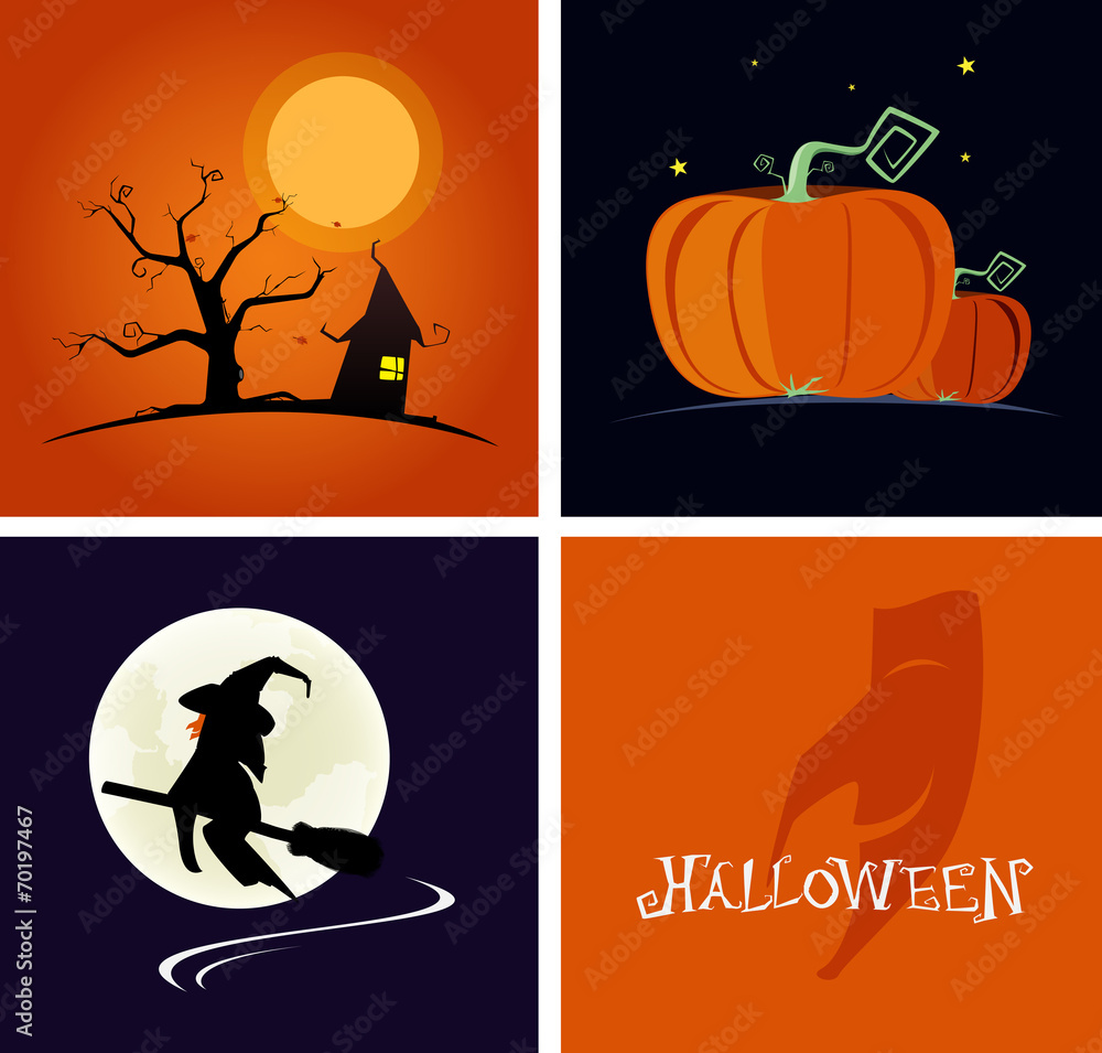Halloween banner and logo flat design style. vector illustration Halloween banner and logo flat design style. vector illustration