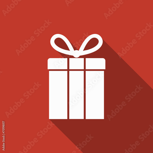 gift box icon with long shadow