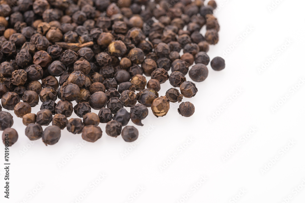 Black pepper isolated on white background Black pepper isolated on white background