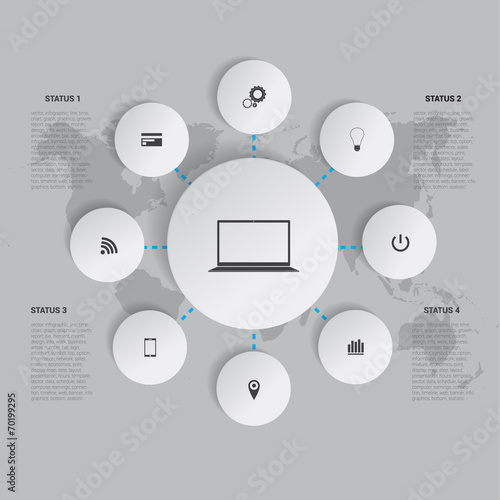 Retro Timeline Infographic, Vector design template