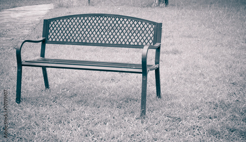 wooden park bench at the public park image © coffmancmu