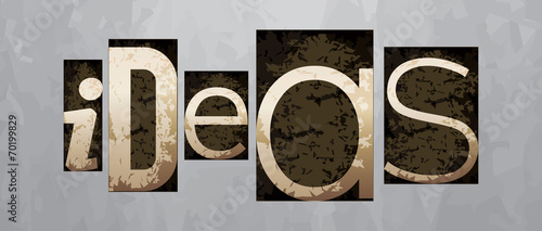 Vector ideas concept, vintage letterpress type