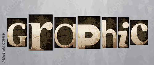 Vector graphic concept, vintage letterpress type